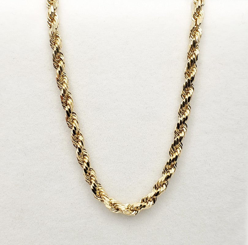 14K Yellow Gold Rope Chain (2.35 mm), 29 inches