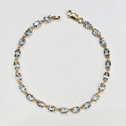 Elegant Solid Gold Bracelet with Genuine Gemstones, Gold jewelry Bracelet, Luxury Gemstone Bracelet, Bracelet for Women