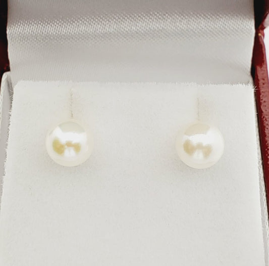 14K Yellow Gold Cultured Pearl 7x7mm Earrings