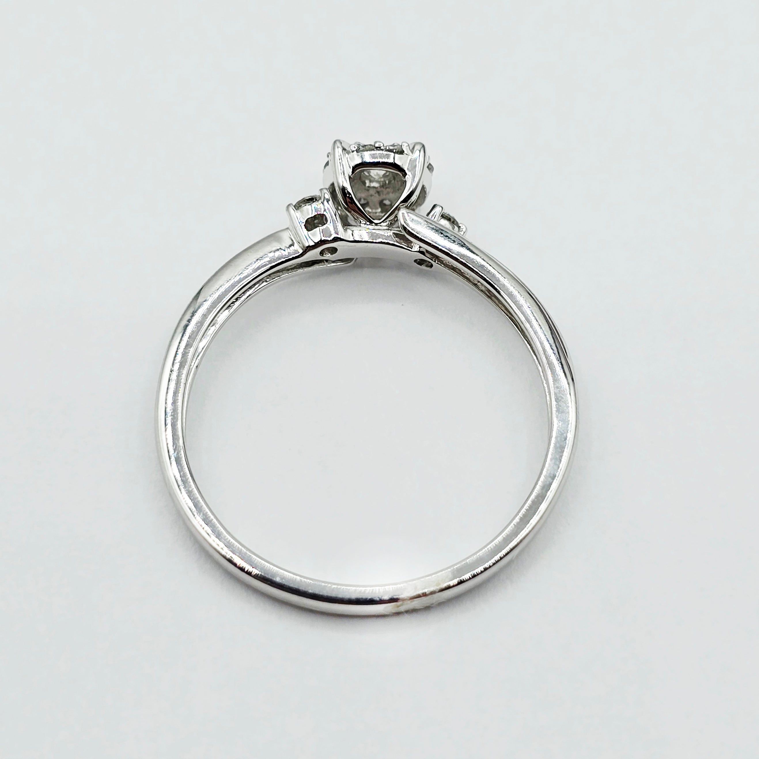 10K White Gold Natural Diamond Ring, 0.15ct Genuine Diamond Ring