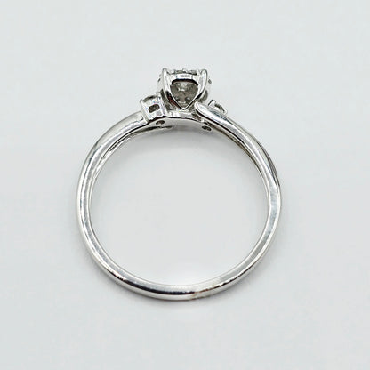 10K White Gold Natural Diamond Ring, 0.15ct Genuine Diamond Ring