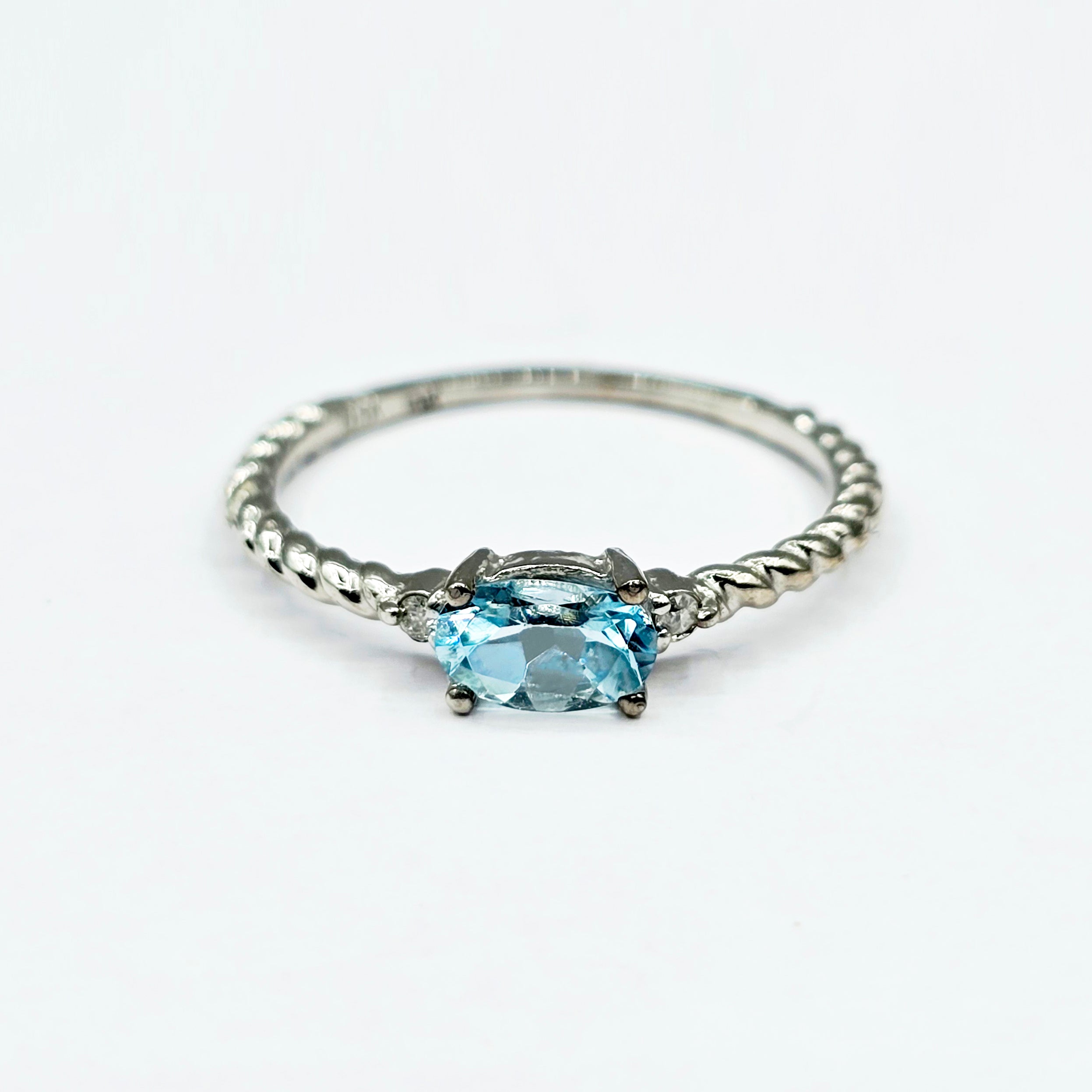 10K Yellow or White Gold Ring, Genuine 6x4mm Oval Gemstone and Diamond Accent, Dainty Birthstone Ring, Minimalist Fine Jewellery