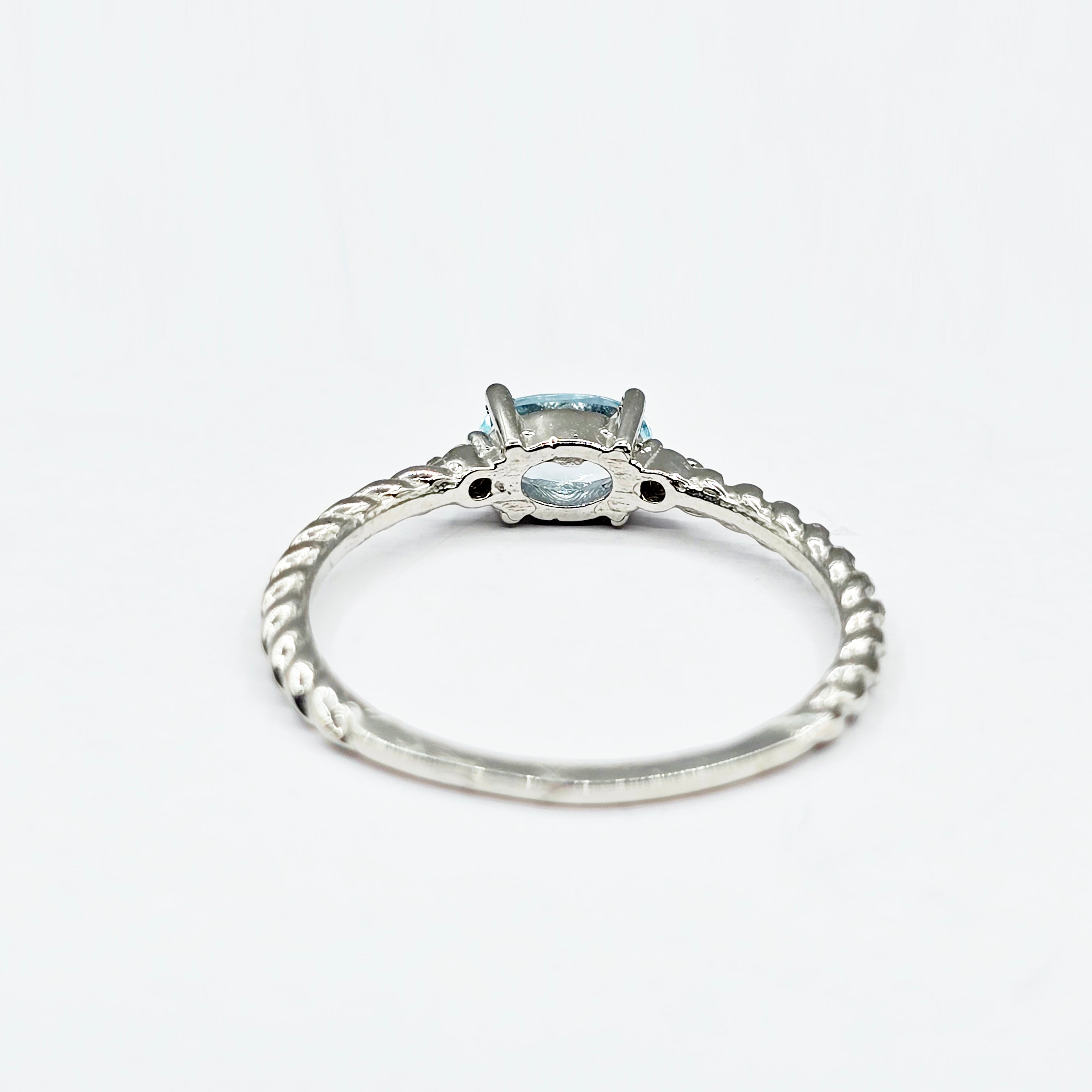 10K Yellow or White Gold Ring, Genuine 6x4mm Oval Gemstone and Diamond Accent, Dainty Birthstone Ring, Minimalist Fine Jewellery