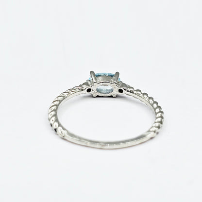 10K Yellow or White Gold Ring, Genuine 6x4mm Oval Gemstone and Diamond Accent, Dainty Birthstone Ring, Minimalist Fine Jewellery