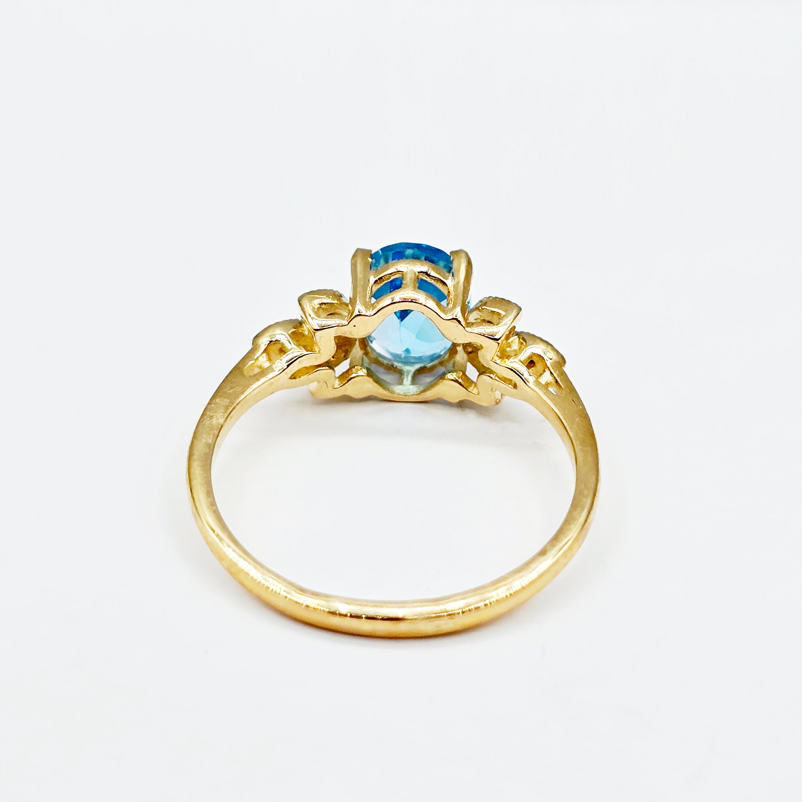 Gold Natural Gemstone Ring , 10K Solid Gold Genuine Gemstone 8x6mm Ring with Diamonds, Birthstone Ring, Rings Jewelry, Gift For Her