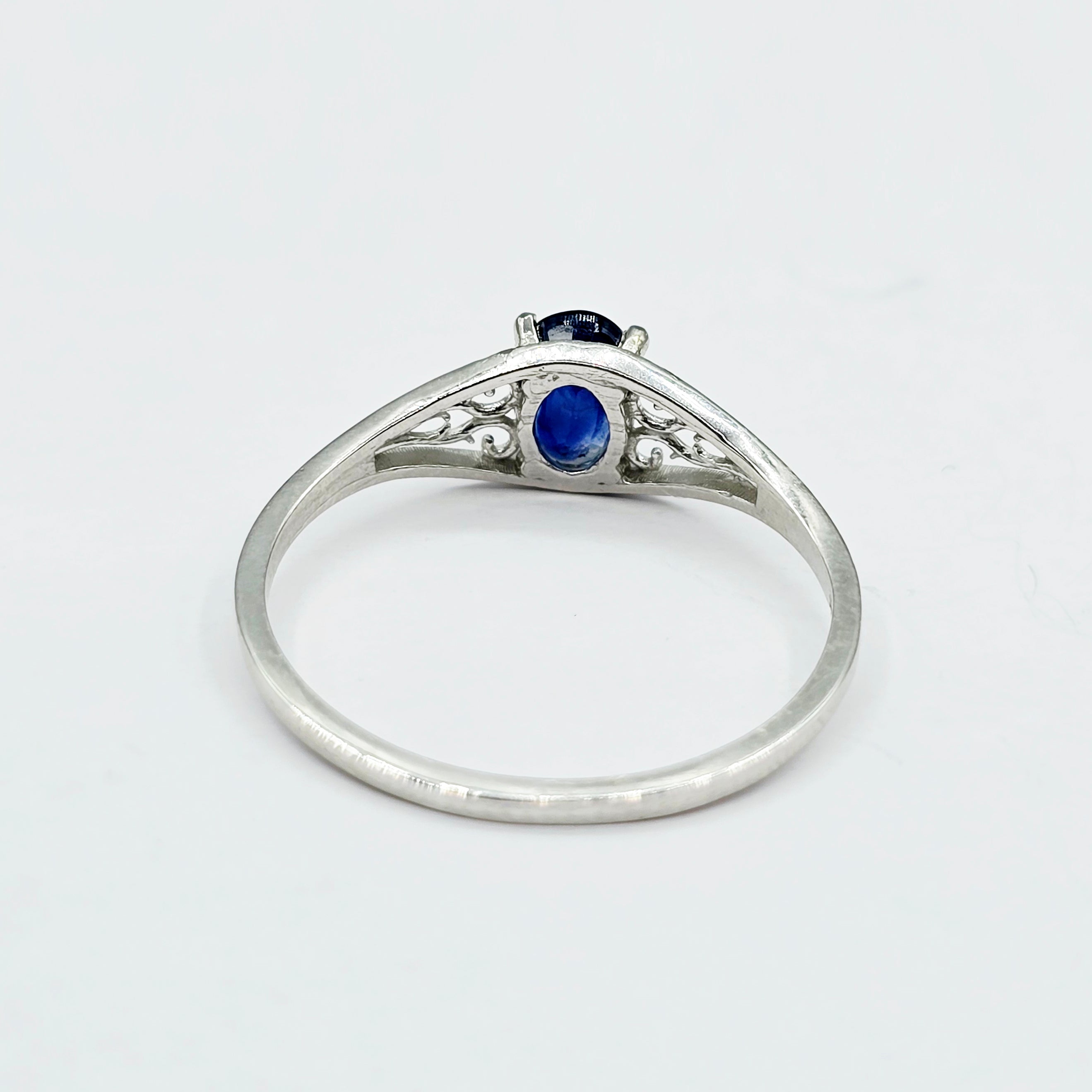 Gold Genuine Gemstone 6x4mm Ring, 10K White Gold Natural Oval Gems Classic Filigree Ring, Birthstone Rings for her, Gift for Lady