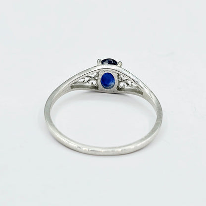 Gold Genuine Gemstone 6x4mm Ring, 10K White Gold Natural Oval Gems Classic Filigree Ring, Birthstone Rings for her, Gift for Lady