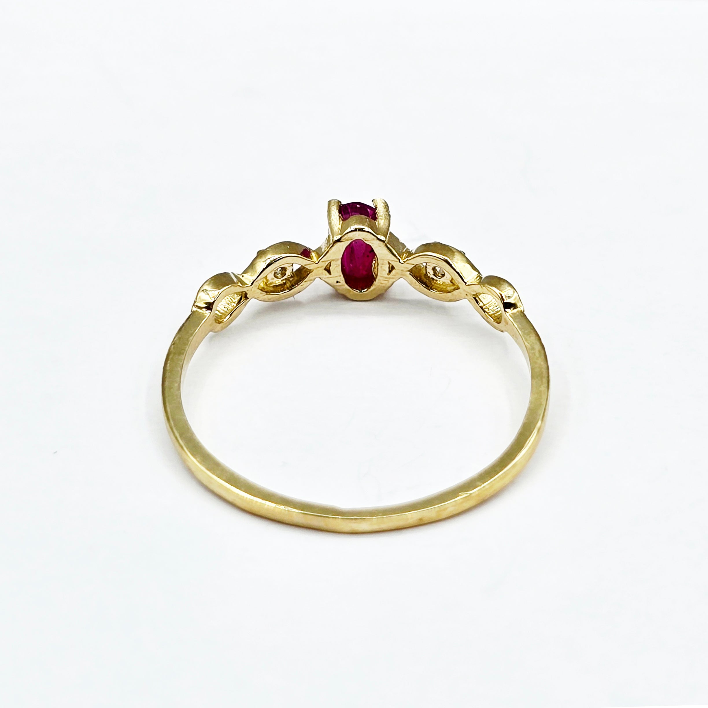 10K Gold Ring, 5x3mm Oval Genuine Gemstone & Diamond Accents, Dainty Birthstone Ring , Fine Jewellery Gift for Her, Dainty Engagement Ring