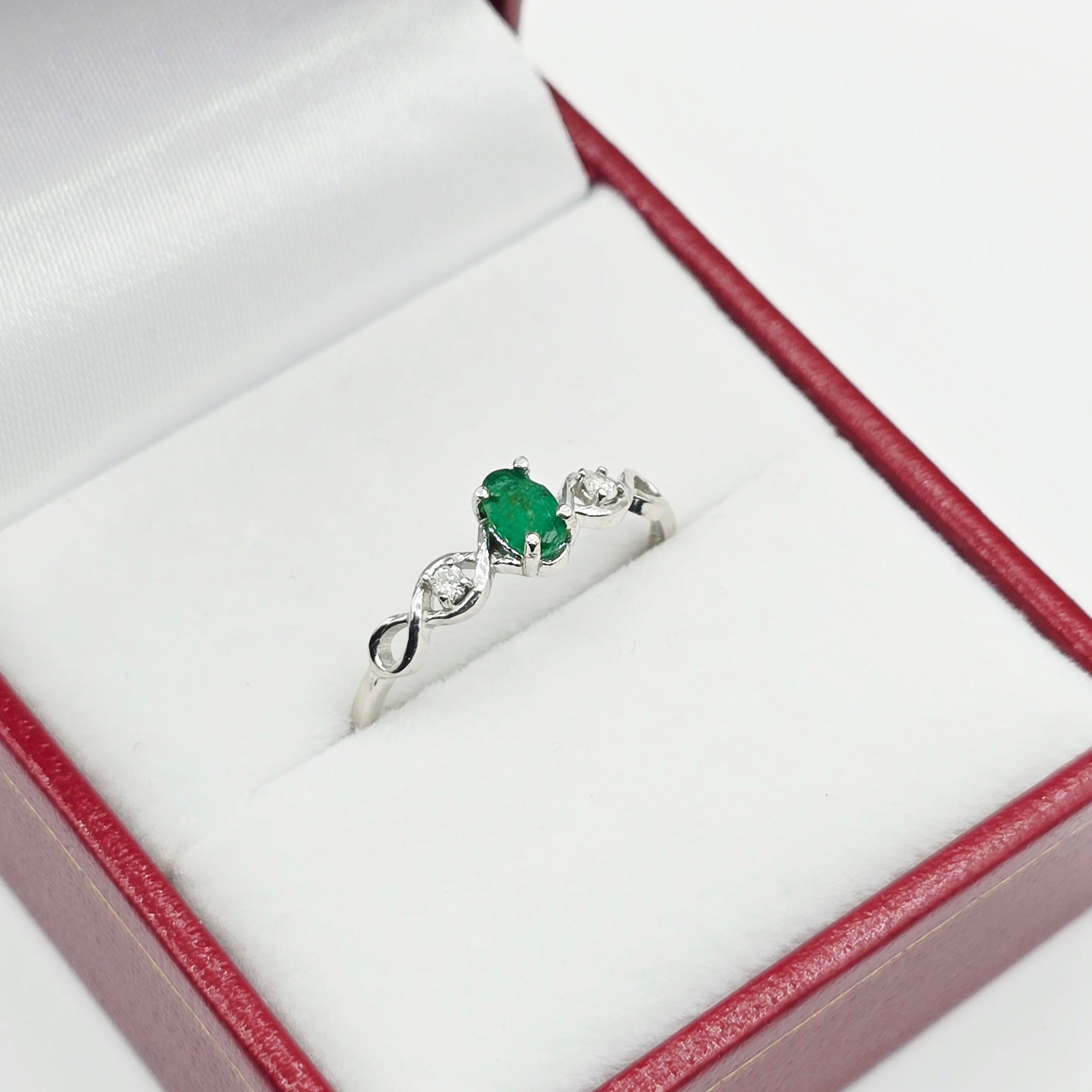 10K Gold Ring, 5x3mm Oval Genuine Gemstone & Diamond Accents, Dainty Birthstone Ring , Fine Jewellery Gift for Her, Dainty Engagement Ring