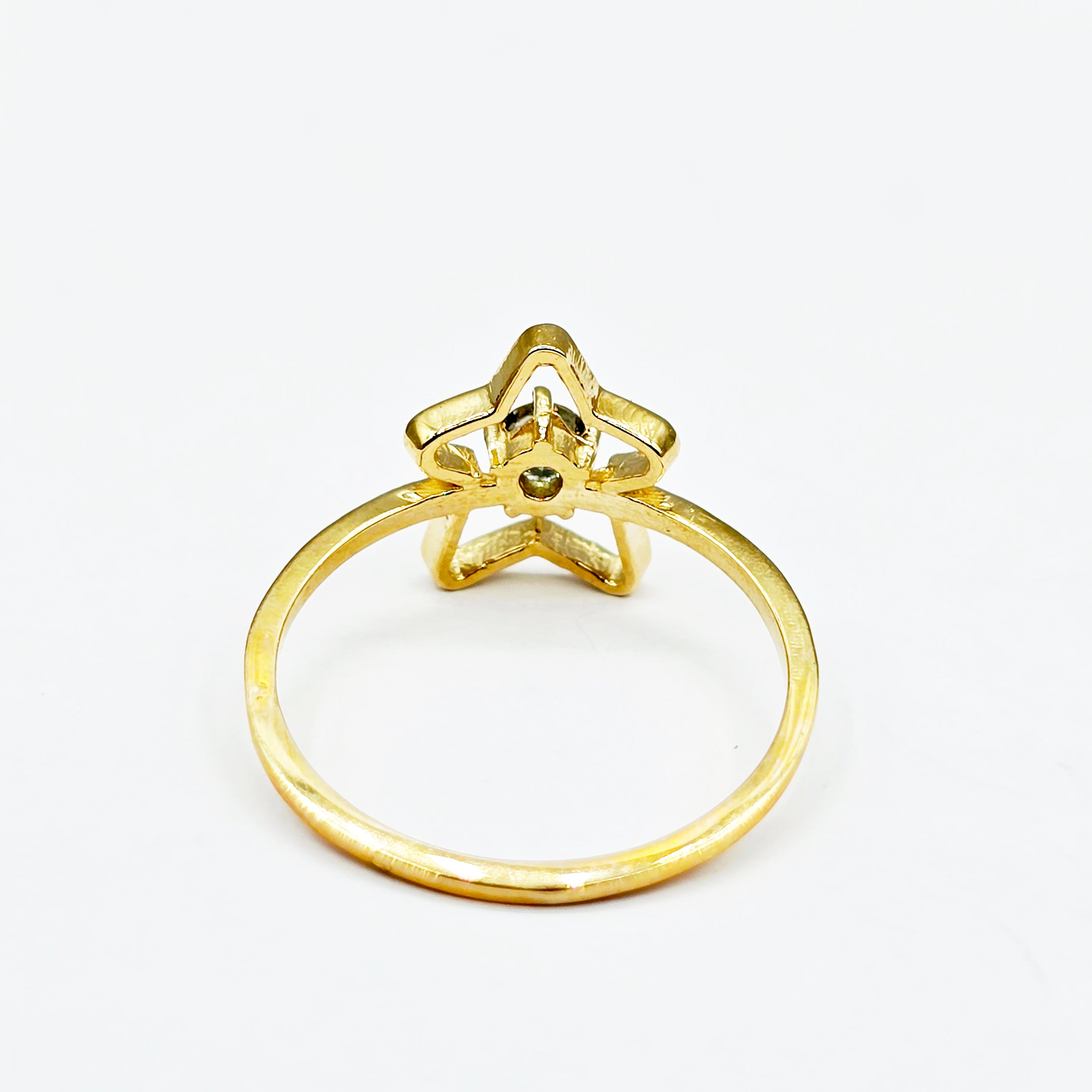 10K Yellow Gold Star Baby Ring, Genuine Gemstone 3mm Toddler Girl Jewellery Gift, Baby Ring, Kids Fine Jewellery