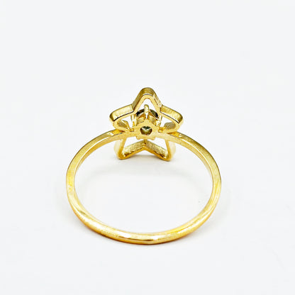10K Yellow Gold Star Baby Ring, Genuine Gemstone 3mm Toddler Girl Jewellery Gift, Baby Ring, Kids Fine Jewellery