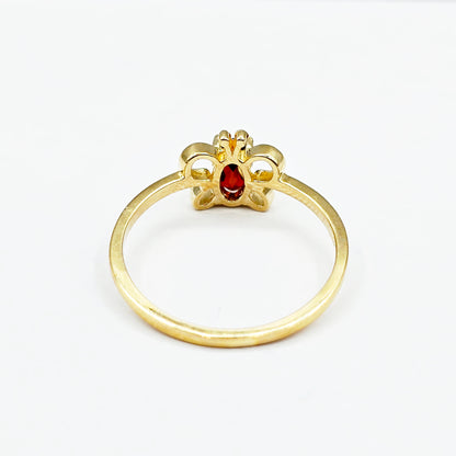 10K Yellow Gold Butterfly Baby Ring With 5x3mm Oval Genuine Gemstone, Ring For Baby, Gift For Baby, Kids Gemstone Ring, Child Gold Ring