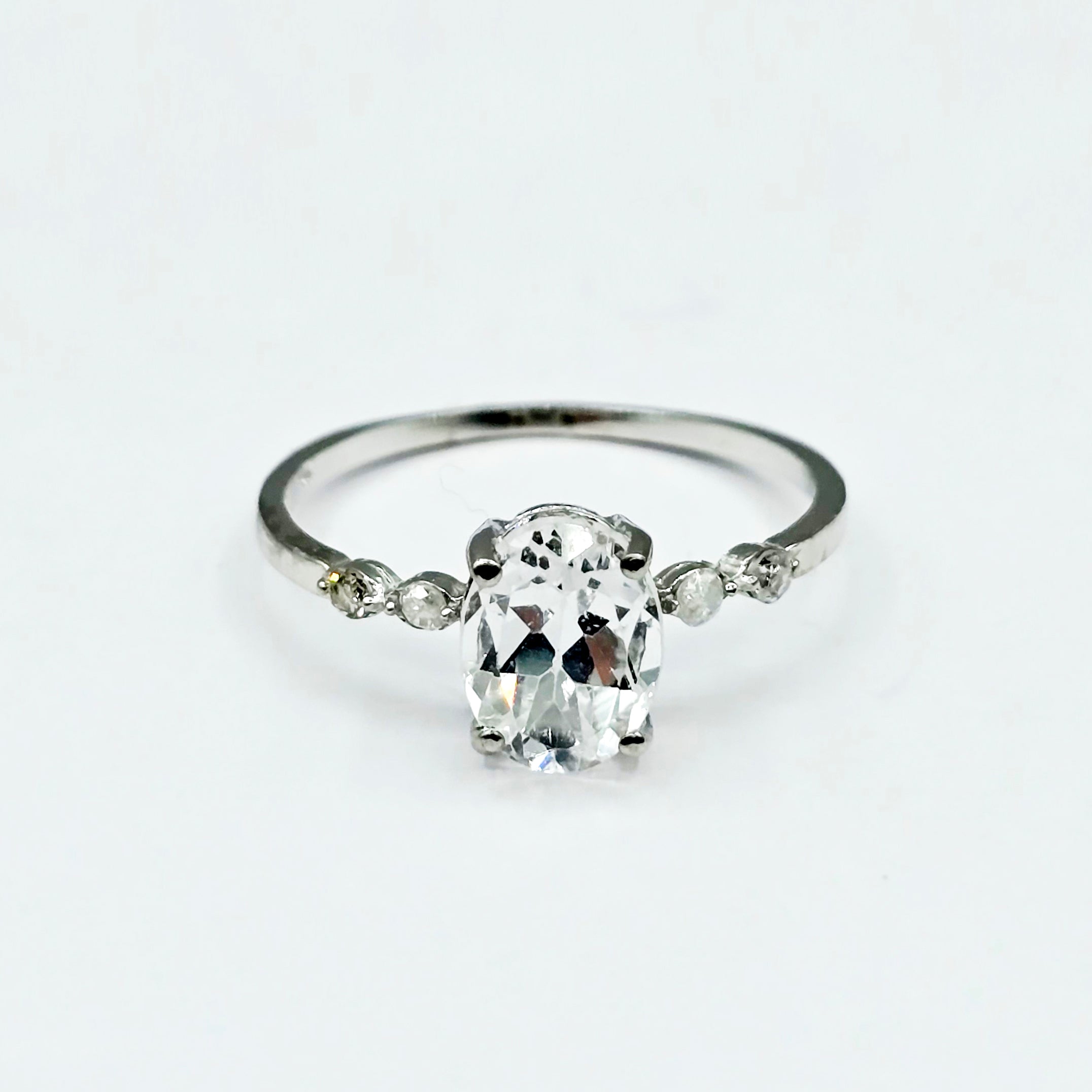 10K Gold Genuine Gemstone 8x6mm Ring with Diamonds, Oval Gemstone Promise Ring, Handmade Birthstone Ring for Her, Minimalist Fine Jewellery
