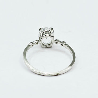 10K Gold Genuine Gemstone 8x6mm Ring with Diamonds, Oval Gemstone Promise Ring, Handmade Birthstone Ring for Her, Minimalist Fine Jewellery