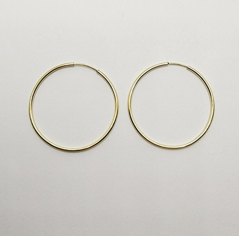 10K Yellow Gold Hoop Earrings, 28mm