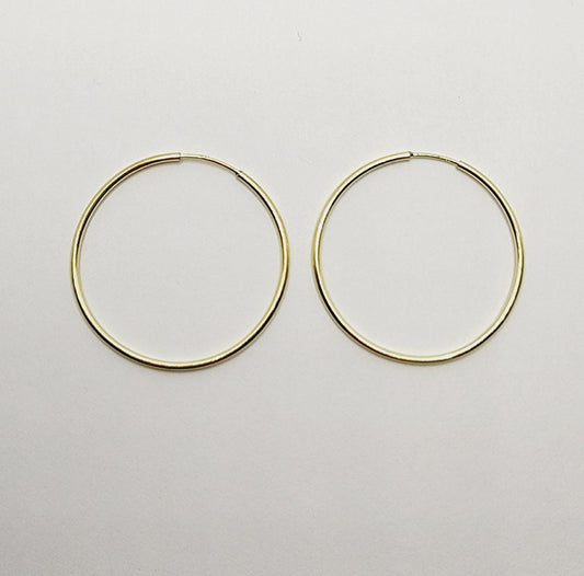 10K Yellow Gold Hoop Earrings, 28mm