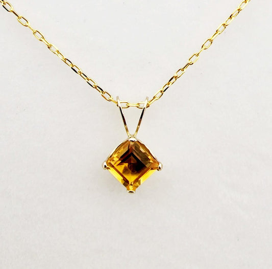14K Yellow Gold Citrine Pendant