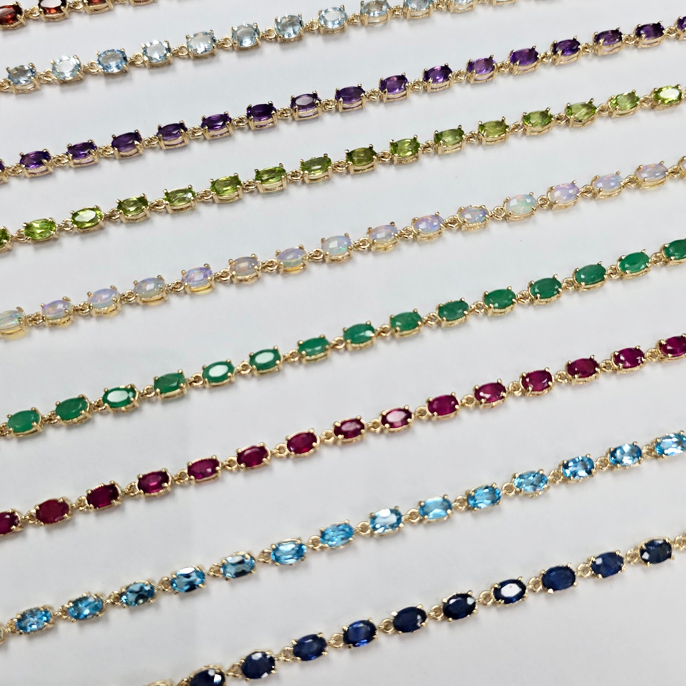 Elegant Solid Gold Bracelet with Genuine Gemstones, Gold jewelry Bracelet, Luxury Gemstone Bracelet, Bracelet for Women