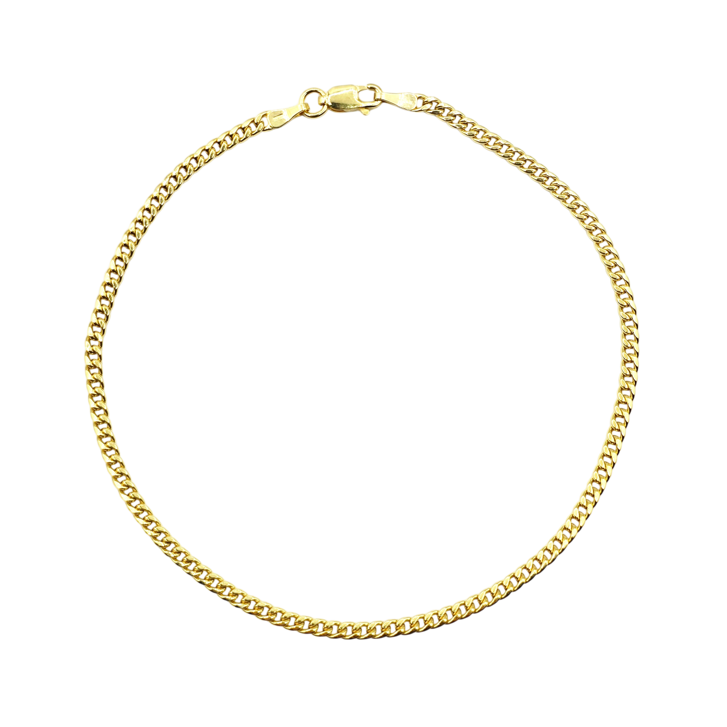10K Yellow Gold Curb Chain Anklet – 2.8mm Real Gold Ankle Bracelet for Women – 10 Inch Classic Curb Link Foot Chain Jewelry