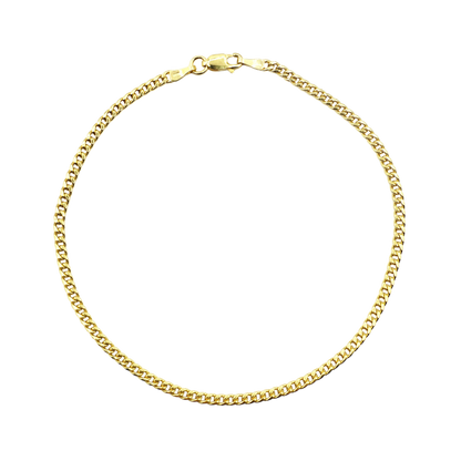10K Yellow Gold Curb Chain Anklet – 2.8mm Real Gold Ankle Bracelet for Women – 10 Inch Classic Curb Link Foot Chain Jewelry