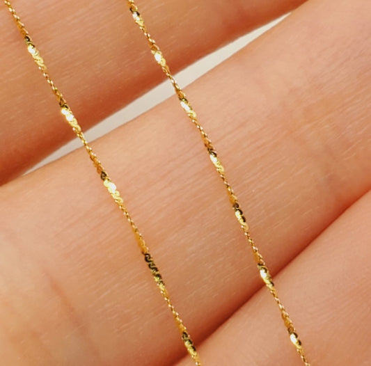 14K Yellow Gold  Chain, 0.5 mm, 16 inches