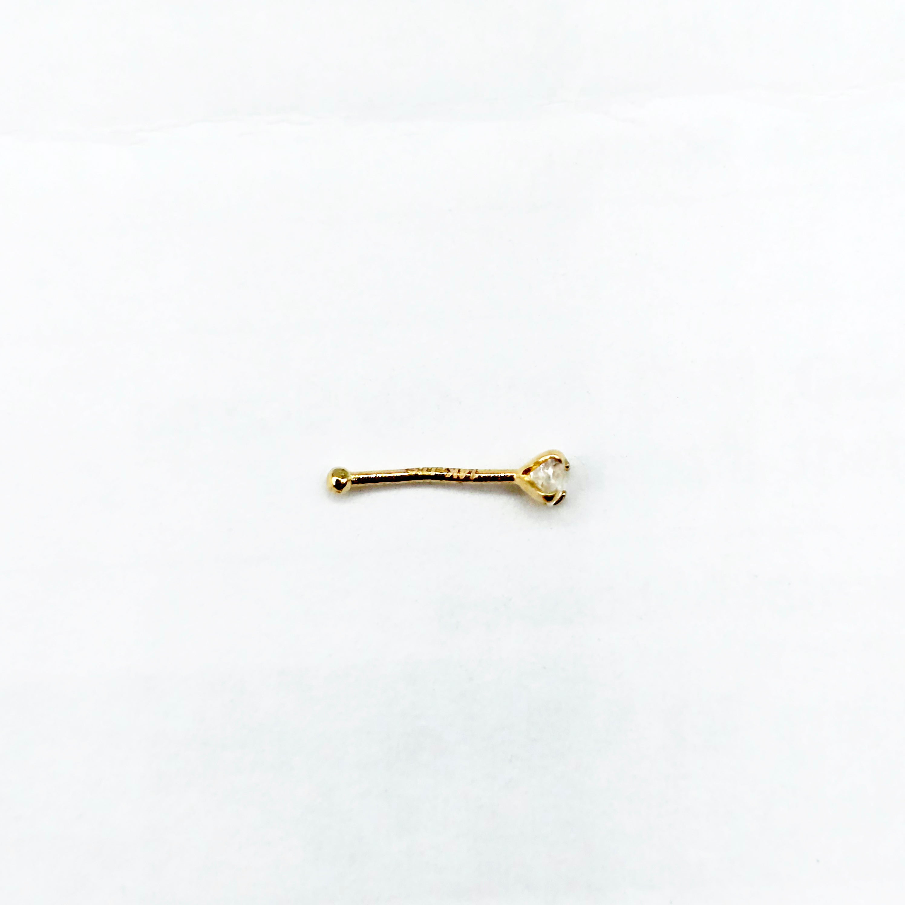 14K Yellow Gold Nose Stud with Diamond, Natural Diamond Nose Pin, Gold Nose Piercing, Gold Nose Stud Perfect Birthday Gift