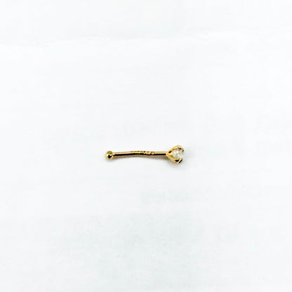 14K Yellow Gold Nose Stud with Diamond, Natural Diamond Nose Pin, Gold Nose Piercing, Gold Nose Stud Perfect Birthday Gift