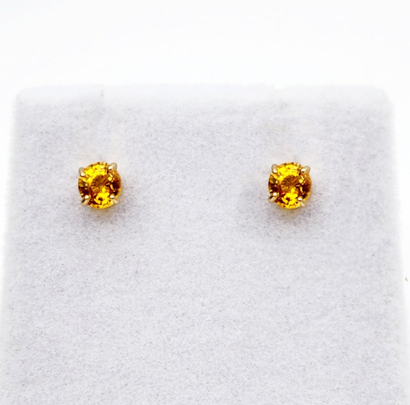 10K Yellow Gold Yellow Sapphire 4x4mm Stud Earrings