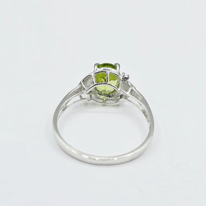 Gold Natural Gemstone Ring , 10K Solid Gold Genuine Gemstone 8x6mm Ring with Diamonds, Birthstone Ring, Rings Jewelry, Gift For Her