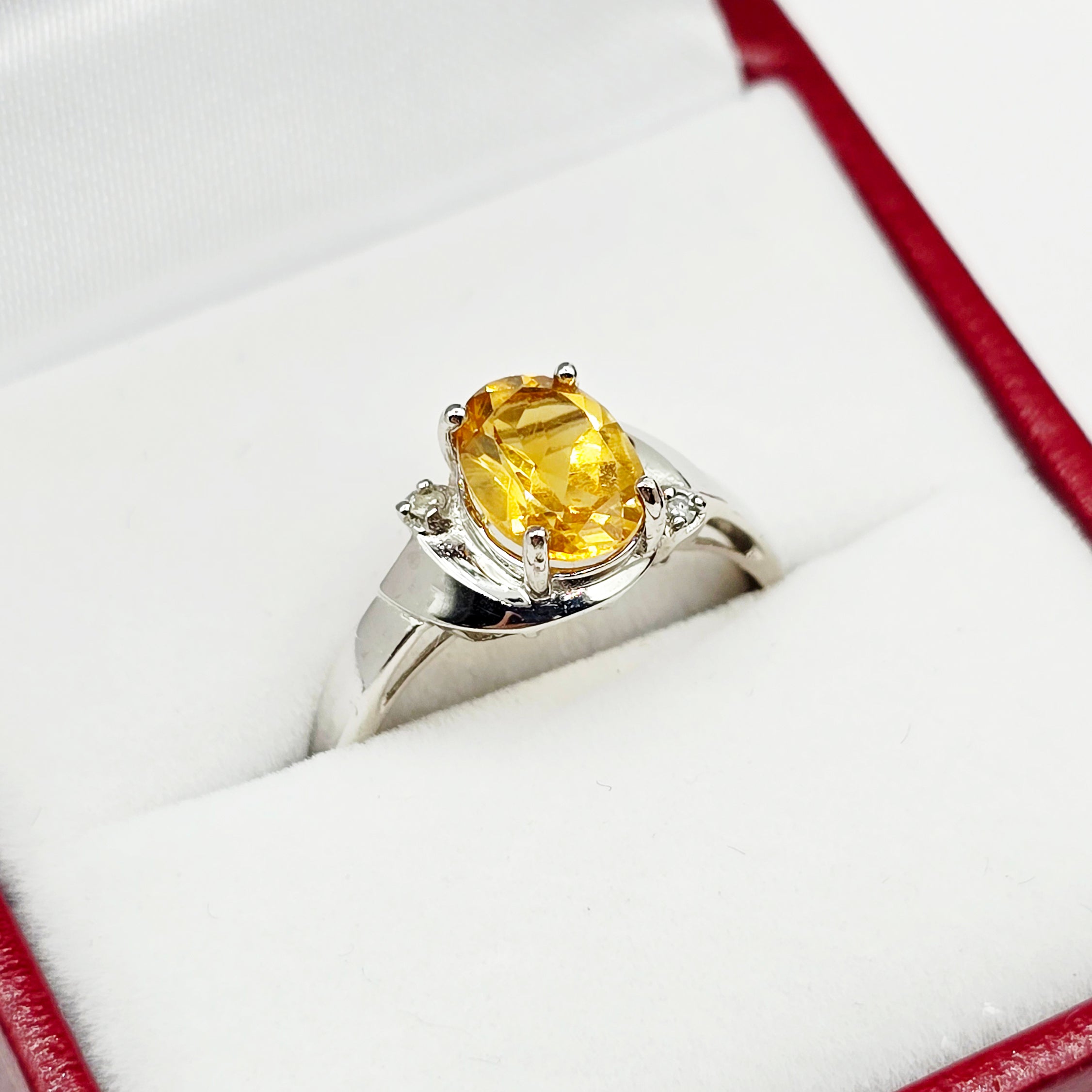 Gold Natural Gemstone Ring , 10K Solid Gold Genuine Gemstone 8x6mm Ring with Diamonds, Birthstone Ring, Rings Jewelry, Gift For Her