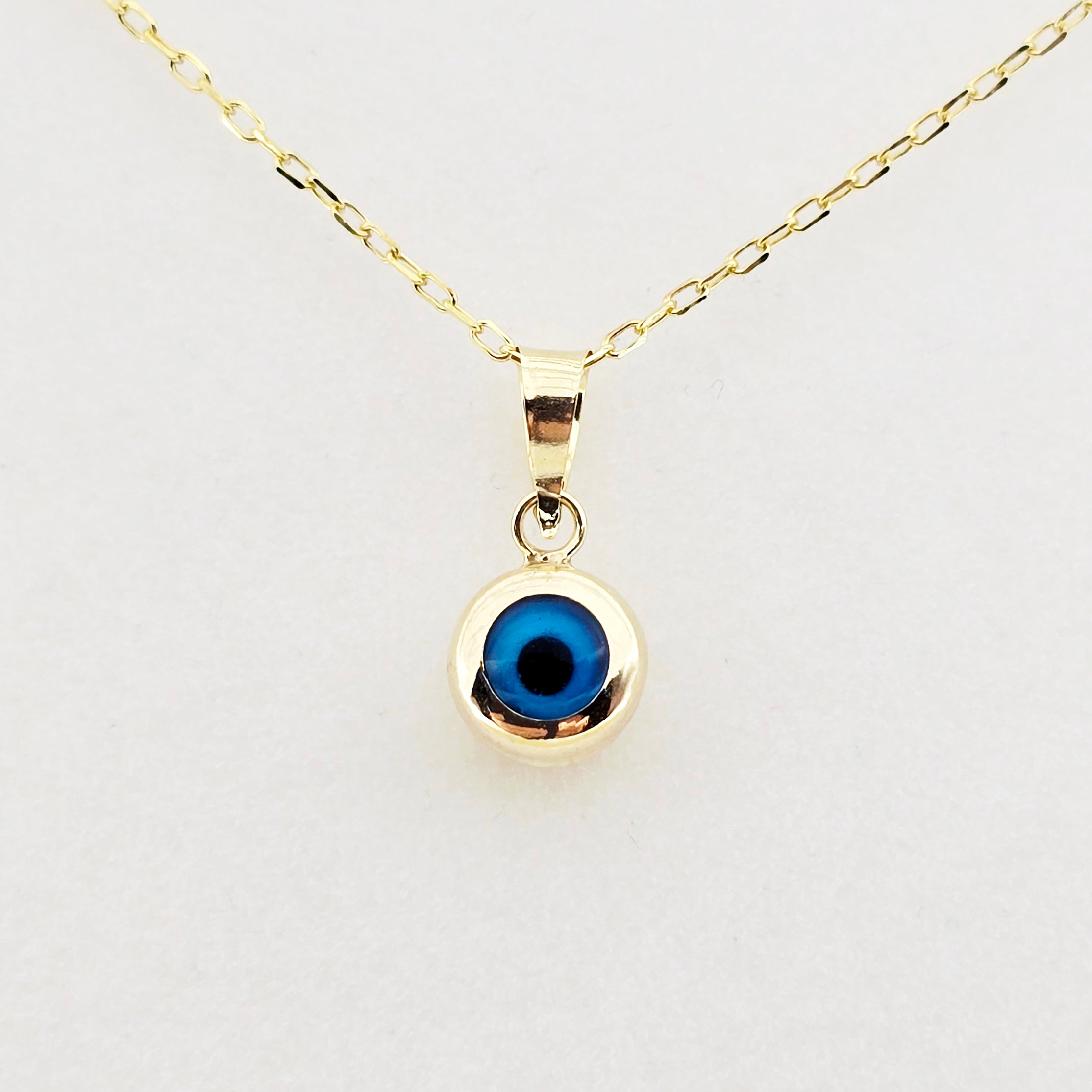 Gold Evil Eye Pendant | 10K Yellow Gold Evil Eye Pendant | Good Luck Necklace | Protection Pendant