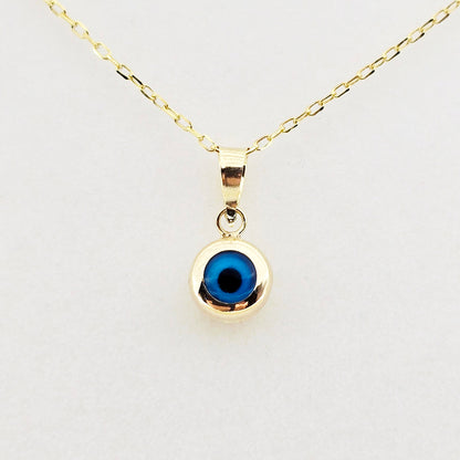 Gold Evil Eye Pendant | 10K Yellow Gold Evil Eye Pendant | Good Luck Necklace | Protection Pendant