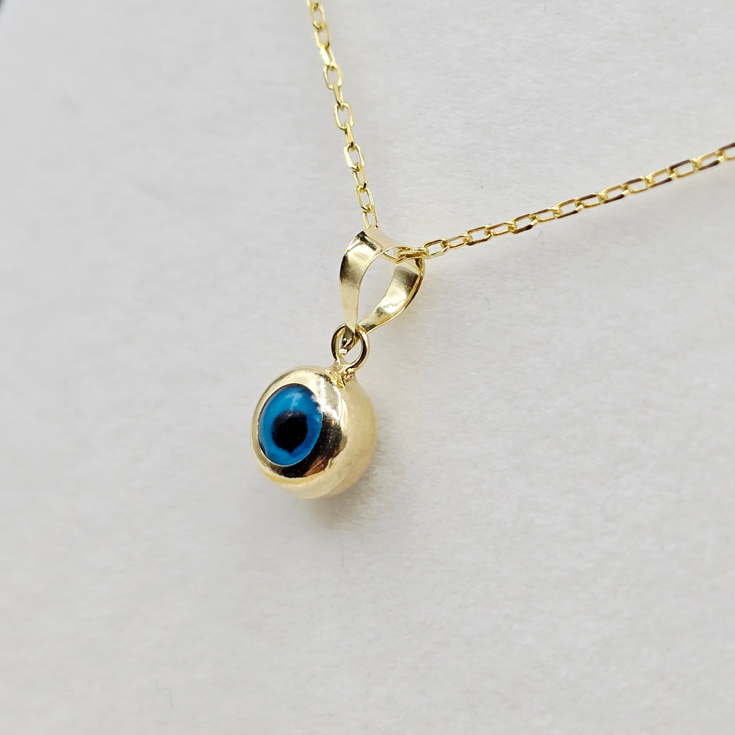 Gold Evil Eye Pendant | 10K Yellow Gold Evil Eye Pendant | Good Luck Necklace | Protection Pendant