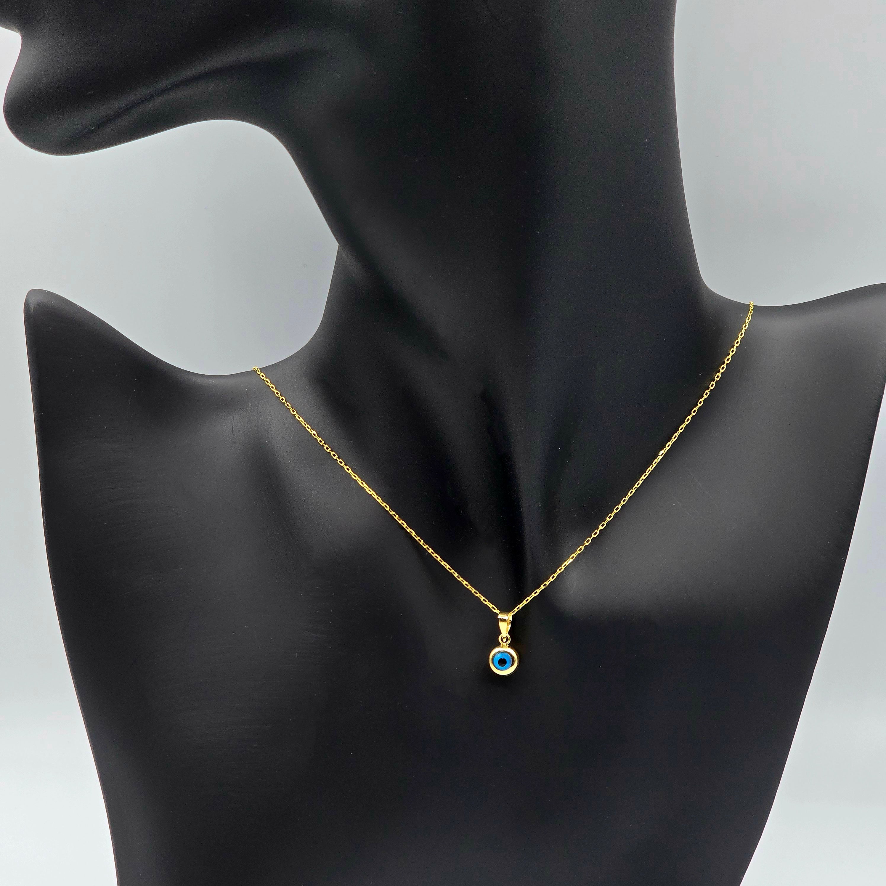 Gold Evil Eye Pendant | 10K Yellow Gold Evil Eye Pendant | Good Luck Necklace | Protection Pendant