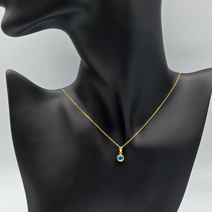 Gold Evil Eye Pendant | 10K Yellow Gold Evil Eye Pendant | Good Luck Necklace | Protection Pendant