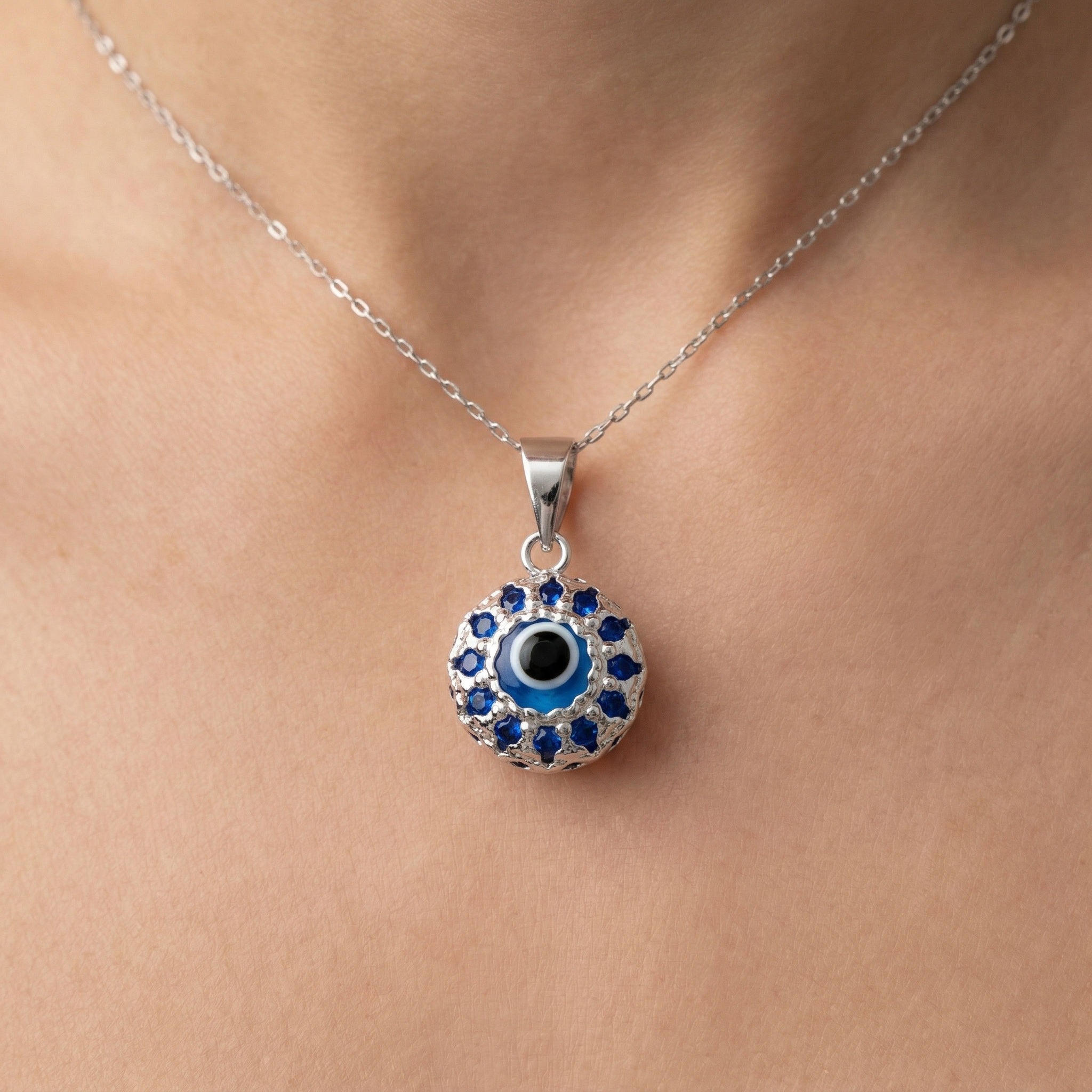 10K Gold Evil Eye Pendant Necklace | Good Luck Amulet, Meaningful Gift
