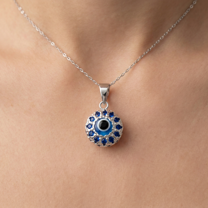 10K Gold Evil Eye Pendant Necklace | Good Luck Amulet, Meaningful Gift