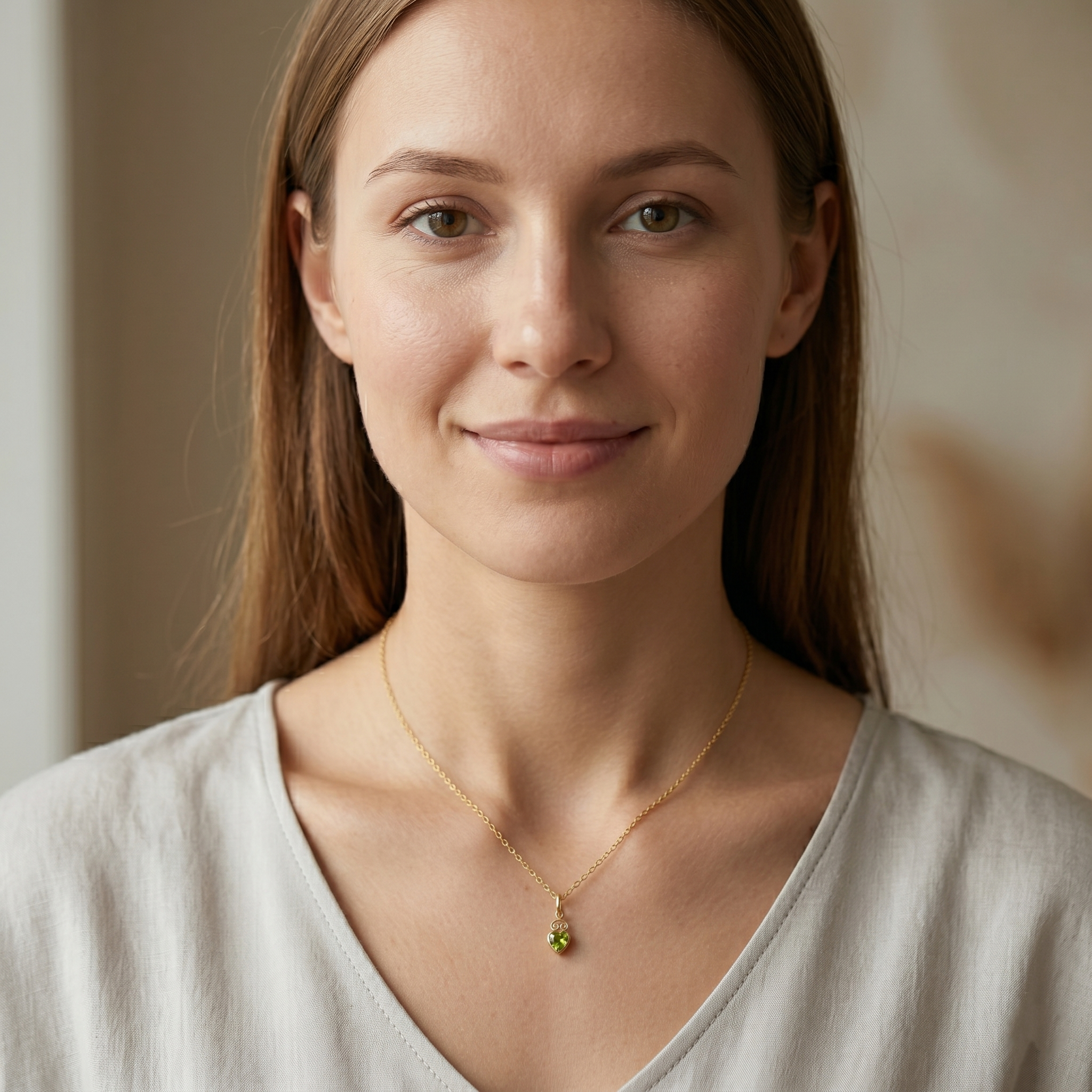 14K Yellow Gold Heart Pendant, Genuine Necklace, Birthstone Pendant, Solid Gold Heart Charm, Gemstone Gift for Her