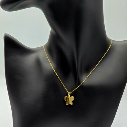 Gold Butterfly Pendant Necklace, 10K Yellow Gold Butterfly Necklace Pendant, Dainty Butterfly, Gif for Her, Birthday Gift, Christmas Gift