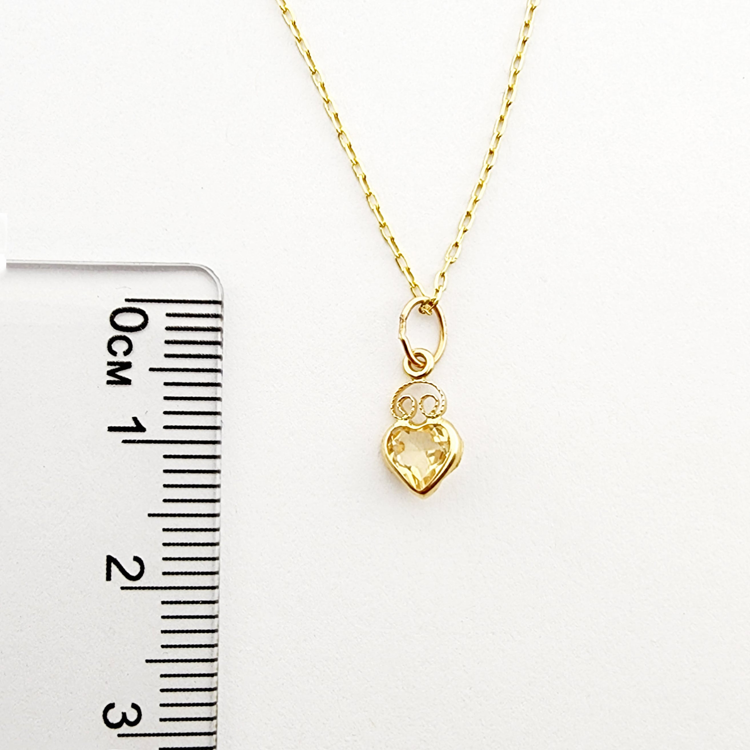 14K Yellow Gold Heart Pendant, Genuine Necklace, Birthstone Pendant, Solid Gold Heart Charm, Gemstone Gift for Her
