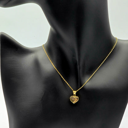 Gold Heart Pendant Necklace, 10K Yellow Gold Heart Necklace Pendant, Dainty Heart Gold Charm Necklace, Birthday Gift, Gift For Her