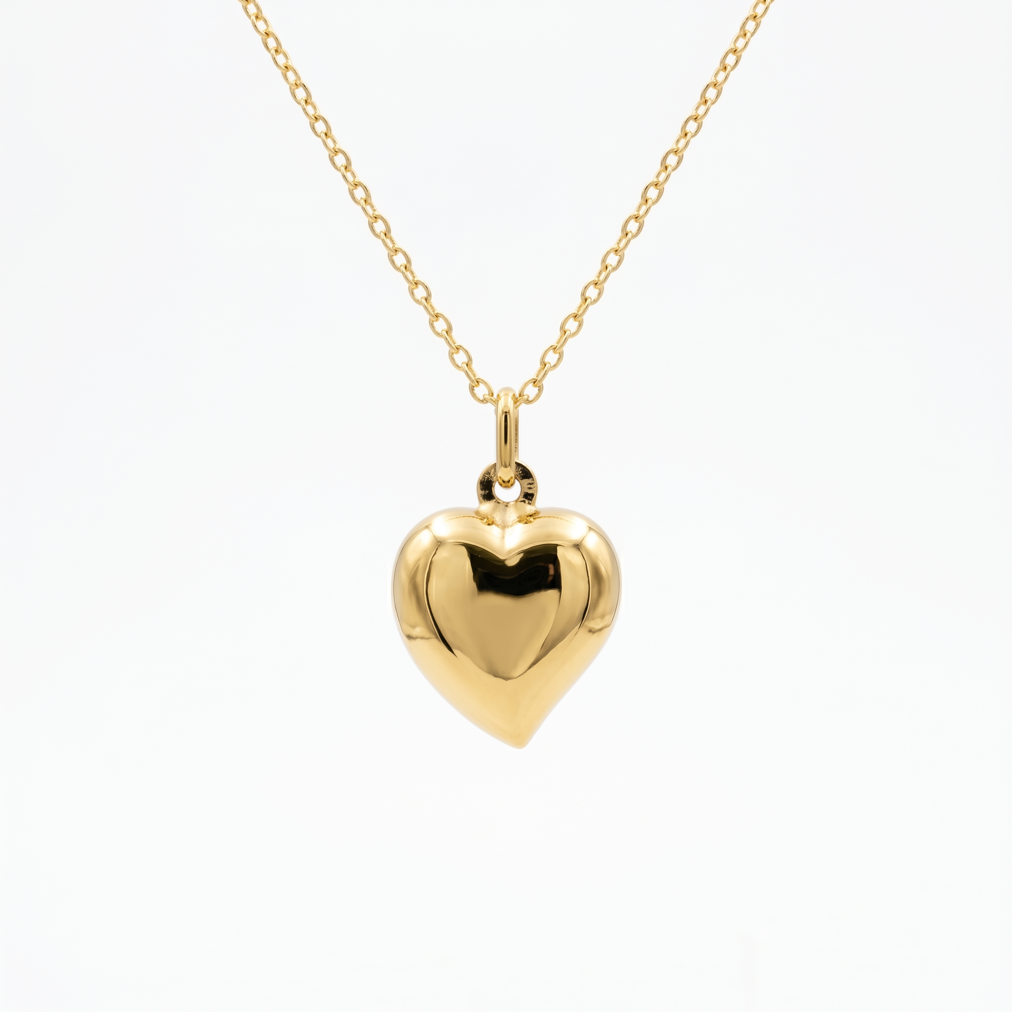 10k Yellow Gold Heart Pendant Necklace, Minimalist Jewelry, ValentineÆ’??s Day Gift
