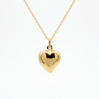 10k Yellow Gold Heart Pendant Necklace, Minimalist Jewelry, ValentineÆ’??s Day Gift
