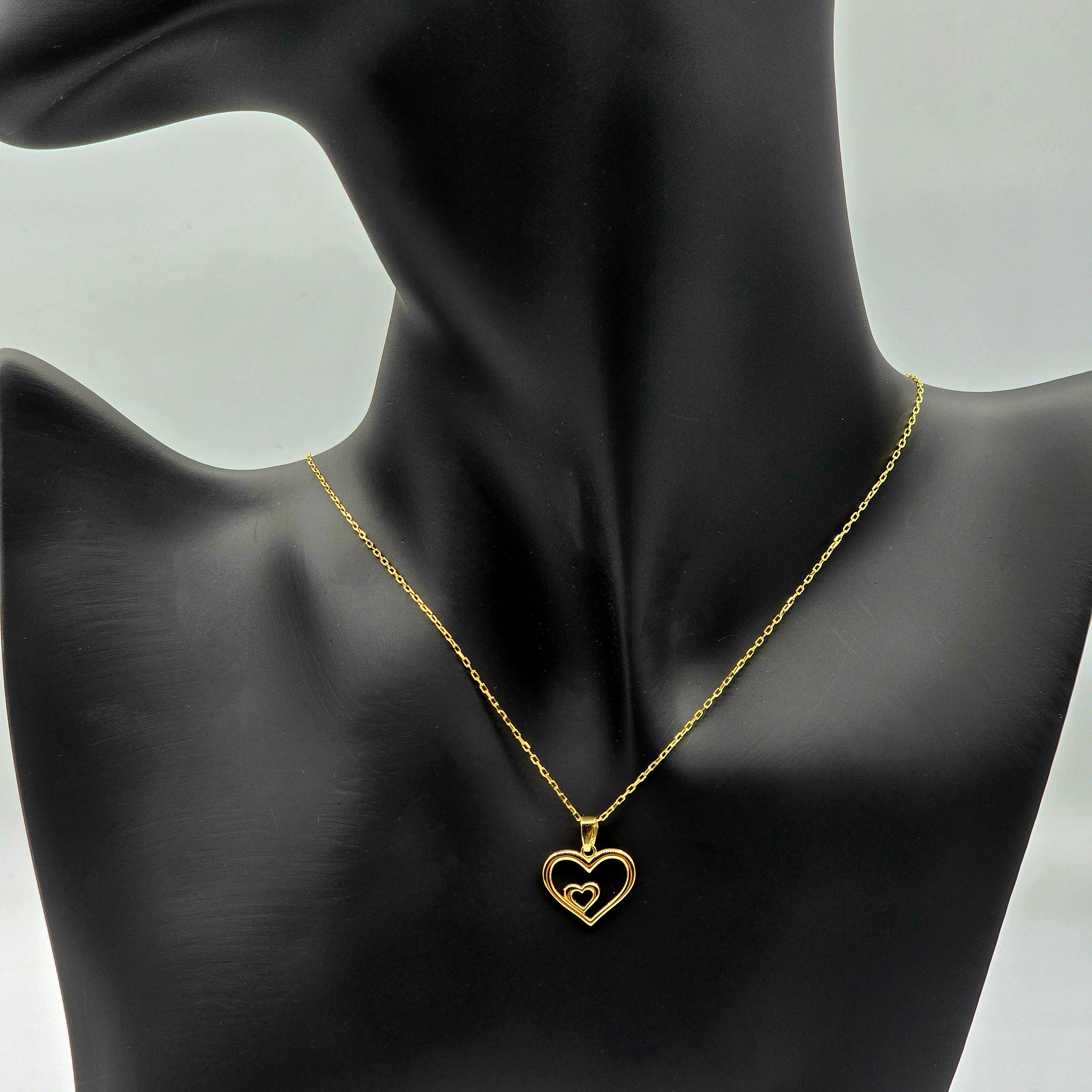 Gold Heart Pendant Necklace, 10K Yellow Gold Simple Heart Necklace Pendant, Dainty Heart Gold, Charm Necklace, Valentine's Day Gift For Her