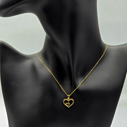 Gold Heart Pendant Necklace, 10K Yellow Gold Simple Heart Necklace Pendant, Dainty Heart Gold, Charm Necklace, Valentine's Day Gift For Her