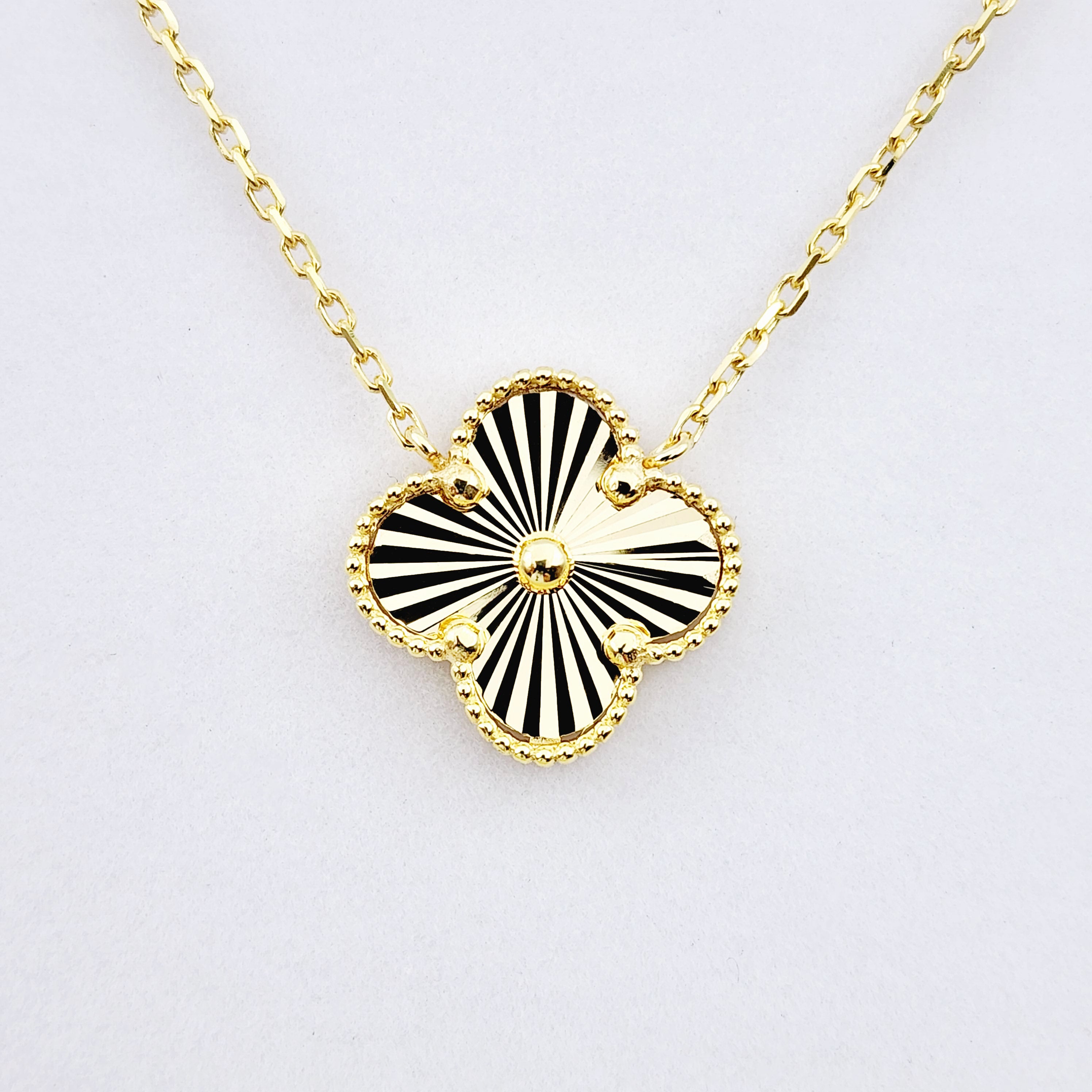 10K Yellow Gold Set of Earrings and Necklace For Women