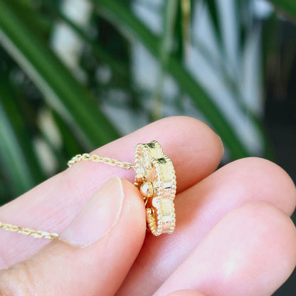 10K Yellow Gold Set of Earrings and Necklace For Women