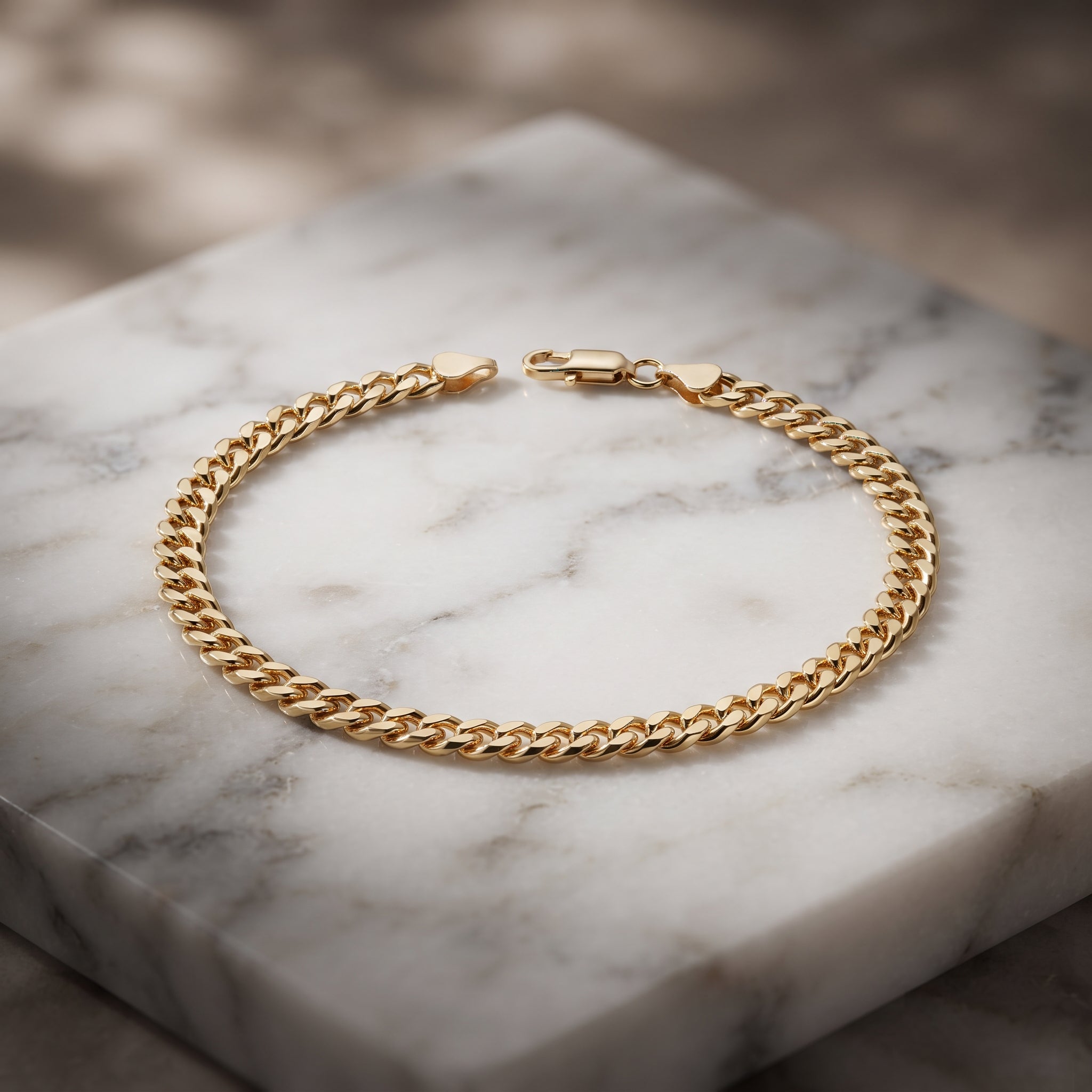 14K Yellow Gold Cuban Link Bracelet 4.5mm, 8.75 Inch