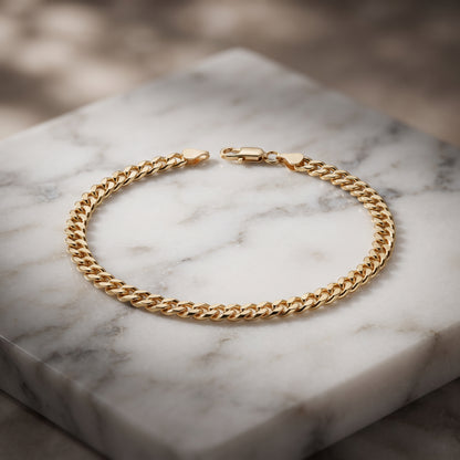14K Yellow Gold Cuban Link Bracelet 4.5mm, 8.75 Inch