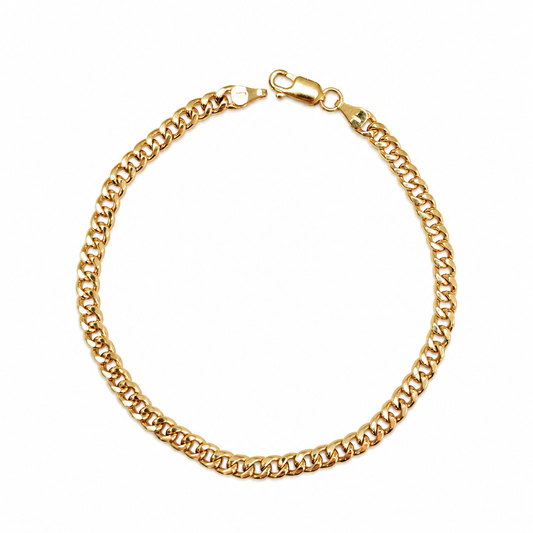 14K Yellow Gold Cuban Link Bracelet 4.5mm, 8.75 Inch